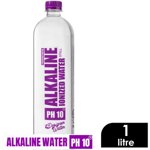 1ltr designer water alkaline water ph10 (case 12 pack)